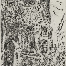 Harald Metzkes Radierung Glückwunschkarte Original Widmung signiert 1995