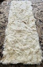 Fellläufer Pelz, Lammfell hellbeige Patchwork 160 x 60 cm