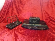 Antikes Marmor Schreibtisch Set