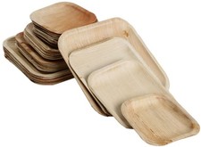 30x Palmblatt Teller viereckig