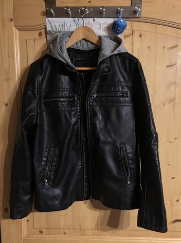 Coole lederjacke mit kapuze - lederjacke,