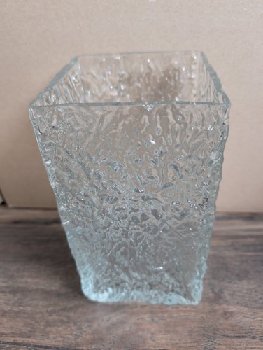 Vintage glasvase viereckig - glasvase,