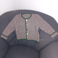 Strickjacke Trachtenjacke Trachtenjanker Trachten Kinder Jungen grau Gr. 104