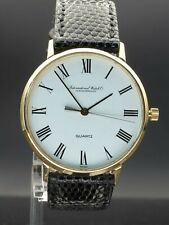 IWC Schaffhausen Swiss 750/- 18KT Gelbgold Herrenuhr Quarz Vintage Lederband