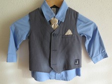 Jungen Hemd Krawatte Weste Gr. 86 Set Neuwertig! Taufe Kommunion Hochzeit