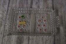 Walther Glas Schale rot Blumendekor