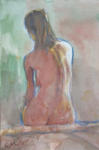 Gerry miller aquarell - gerry, aquarell-"akt"