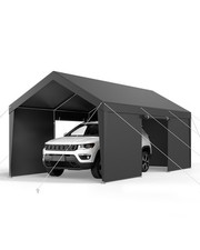 VEVOR Zeltgarage Carport Garagenzelt Autoüberdachung 3,05x6,09x2,87m Grau