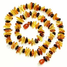 Bernsteinkette 100% Natur Bernstein Kette Chips verschiedene Längen Farben amber