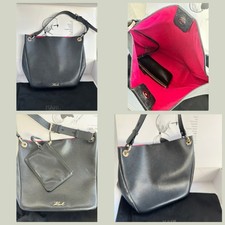 Karl Lagerfeld Handtasche Leder Schwarz, Pinkes Innenfutter Inkl. Pochette & Box