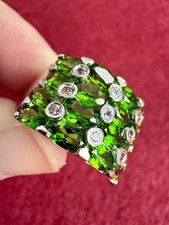 HSE - NTF - Chromdiopsid Weißtopas Ring 925er Silber rhod. ca. 1,945 ct RW 16