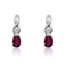 LXR 14k Weißgold Oval Rubin