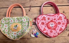 Diddl Diddlina Handtaschen Set Herz Blumen rot und grün mit Blumen + Magnet