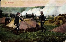 Ak Biwak, deutsche Soldaten im Feldlager, I WK - 3545054