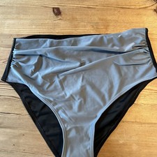 Octopus Beachwear Bikini Slip 42 Damen Höschen Grau Schwarz Unterteil Neu!
