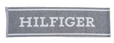 TOMMY HILFIGER - SCHAL MONOTYPEL SCARF - TWO FACE - 100% WOLLE - GRAU - NEU