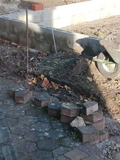 Pflastersteine, Sechskant 20 cm, 8 cm hoch, Rot, gebraucht, ca. 8 qm.  Kostenlos