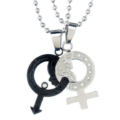 Partnerkette puzzle edelstahl - partnerkette,