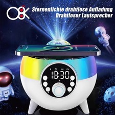 Nachttischlampe mit Ladefunktion Wecker Bluetooth Lautsprecher LED lampe RGB
