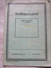 ungültiger Kraftfahrzeugbrief Motorrad NSU OSL 201