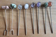 8 Cocktail Spieße Silber