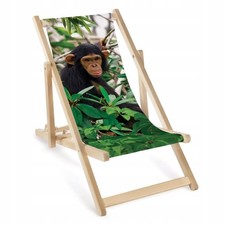 Kinder liegestuhl affe holz - liegestuhl,