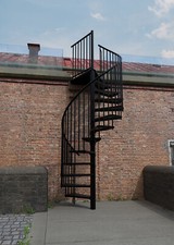Wendeltreppe Außen Stahl verzinkt RONDO außen - schwarz 120 cm