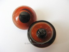 Glasaugen 2 Stück für Teddybär, Stofftier und Puppen - sehr alt - Braun 21mm (2)