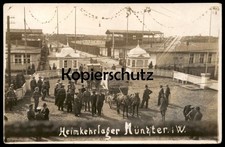 ALTE POSTKARTE MÜNSTER WESTFALEN HEIMKEHRLAGER SOLDATEN Soldat Uniform Lager Kut