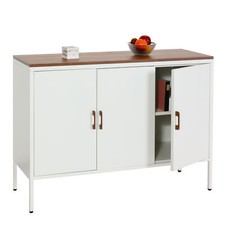 B-Ware Kommode MCW-L84, Sideboard Anrichte, Metall 90x120x40cm, Melamin weiß