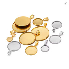 5x Edelstahl Anhänger Fassung