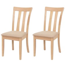 B-Ware 2er-Set Esszimmerstuhl MCW-G46, Stoff Massiv-Holz, Gestell natur, beige