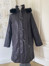 Damen Winterjacke schwarz Steppmantel Kapuze Parka 48 Wintermantel Anorak TOP