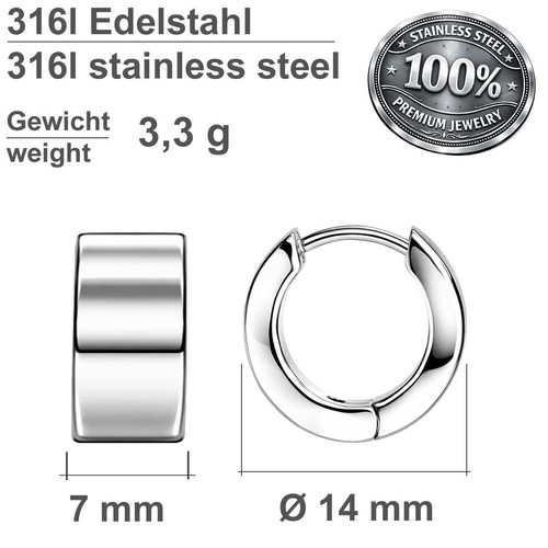 Edelstahl klappcreolen - edelstahl,