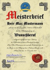 Meisterbrief Diplom Meisterurkunde Meisterdiplom Meistertitel Urkunde - UK-10164