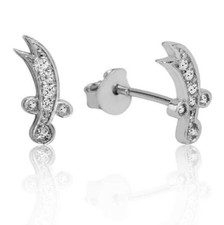 Zülfikar Schwert Zirkonia Ohrstecker 925 Sterling Silber Ohrringe Hz. Ali Alevi