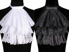 Rüschen Jabot Spitzenkragen schwarz weiß Uniform Mittelalter Halloween Karneval