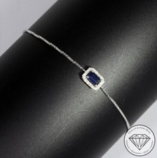 Wert 990 € Brillant Saphir Armband 750 18 Karat Weiß Gold
