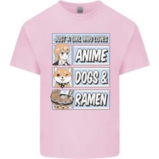 Ein Mädchen Wer Loves Anime Hunde & Ramen Kinder T-shirt Kinder