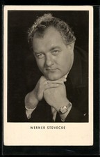 Schauspieler Werner Stüvecke mit Armbanduhr, Ansichtskarte 