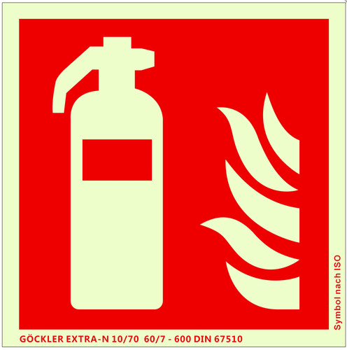 Feuerlöscher schild 15x15cm - feuerlöscher,