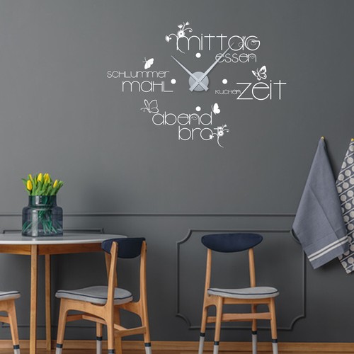 Wandtattoo uhr küche - küche, wanduhr