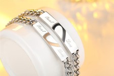 2x PARTNERARMBAND STAHL EDEL