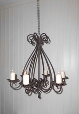 Kerzenleuchter Eisen mit 6 Tellern mediterran Kronleuchter Hängekerzenleuchter