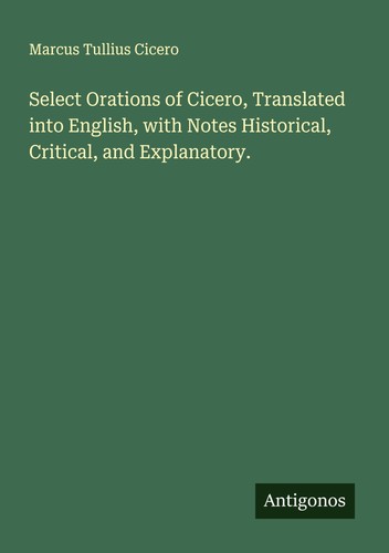 Select orations cicero - select,