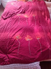 2 teilige Bettwäsche 150 x 200 baumwolle rot Mohnbumendesign