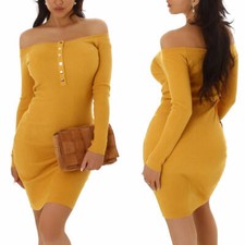 Damen Strickkleid Mini Langarm