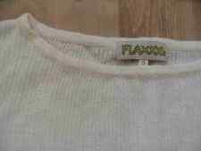FLAXXXS schöner Kurzarm Leinenpullover creme Gr. S  TOP HMI117