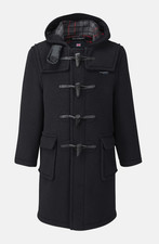 GLOVERALL DUFFLECOAT MARINEBLAU REINE WOLLE Kinder 7 Jahre rot kariert