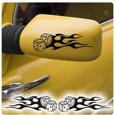 Autoaufkleber 2 Flames Dice Würfel Rockabilly Auto Aufkleber Sticker Tribal A308